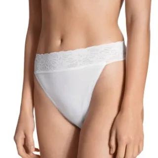 Calida Lycraspitze tanga 21904 zwart Zwart,Wit,Beige,Geel