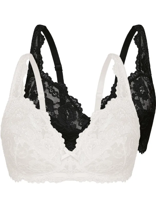Sassa 2-pack Soft-bh Classic Lace zwart-wit