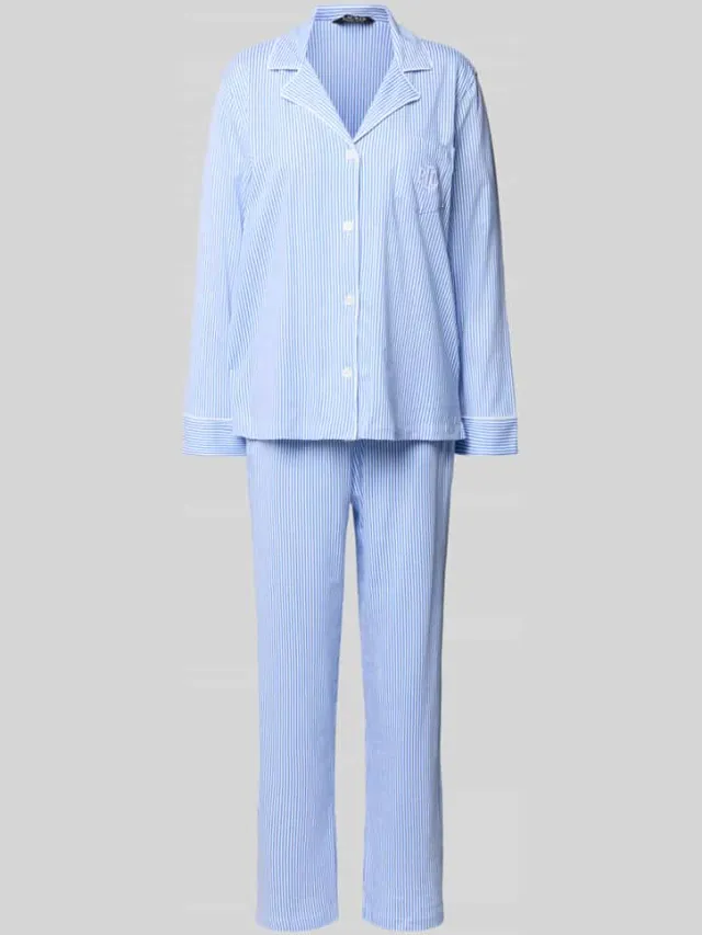 Lauren Ralph Lauren Pyjama met streepmotief Bleu