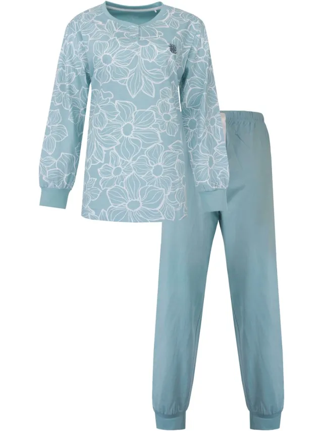 Tenderness Dames Pyjama - Lange Mouwen - Licht Blauw