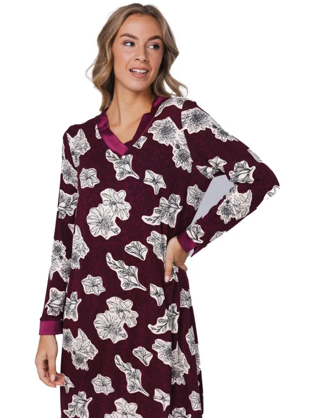 Pastunette Premium - Nachthemd - Burgundy Dream - Ecovero Viscose Rood