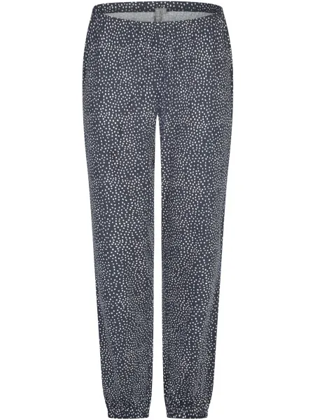 By Louise Dames pyjama set lang katoen donkerblauw/wit gestipt Veelkleurig