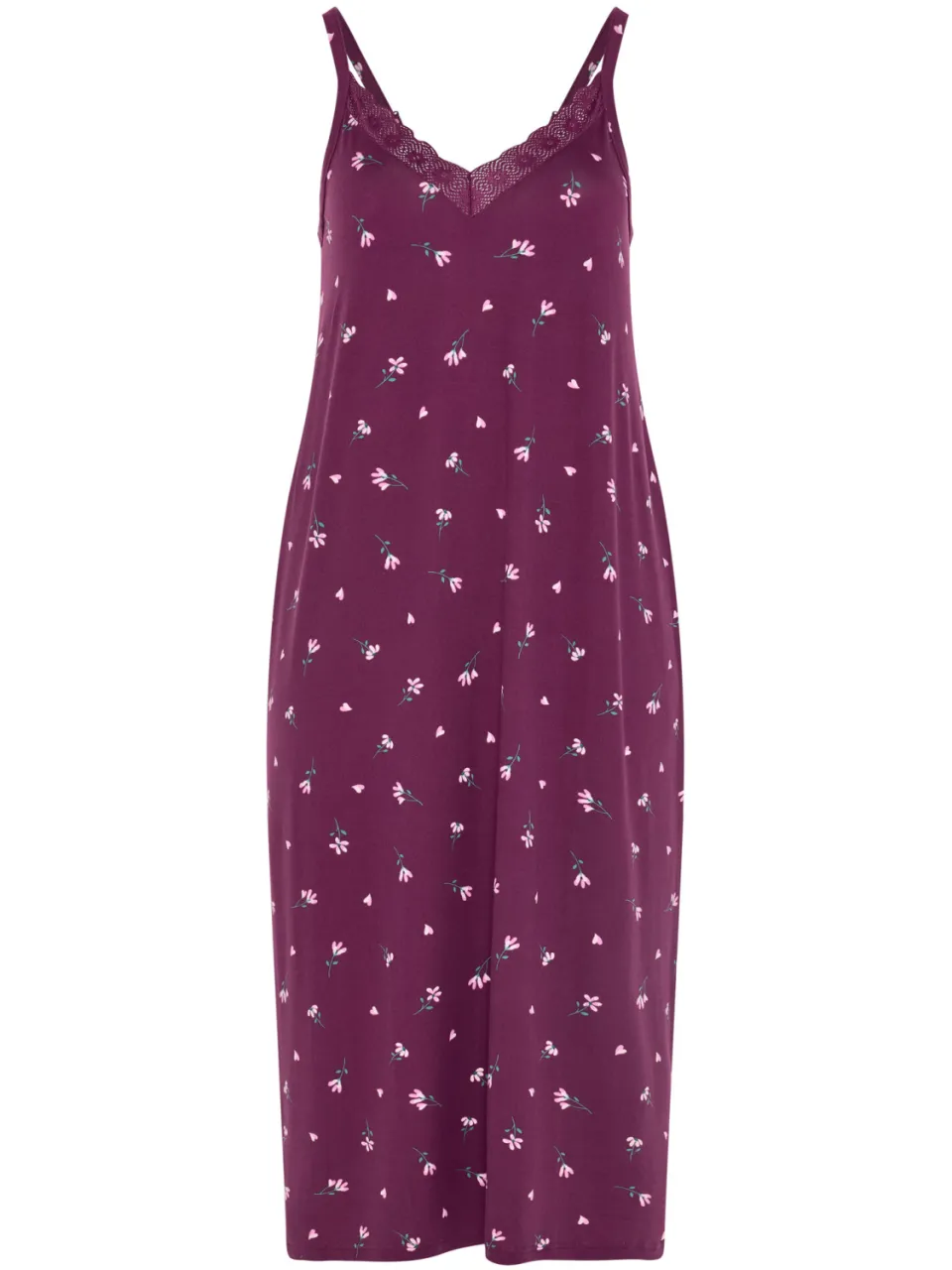 Yours Bordeauxrode Zacht Aanvoelende Chemise Met Bloemenprint-42, foto 4