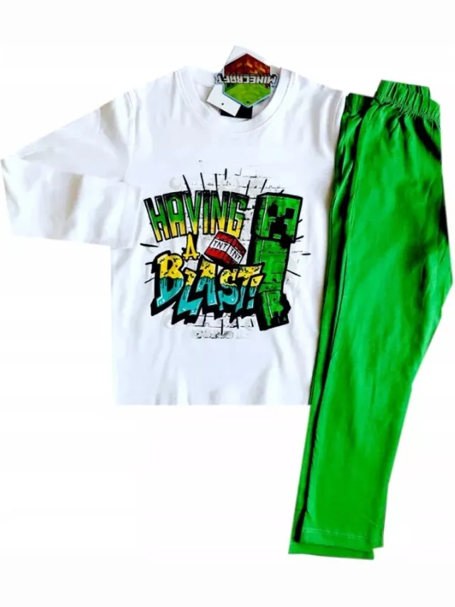Minecraft Pyjama - 8 Jaar groen