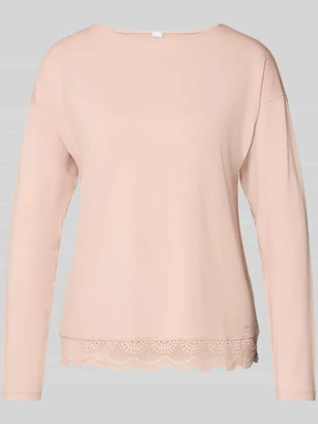 SKINY Regular fit shirt met lange mouwen en kant Rosé