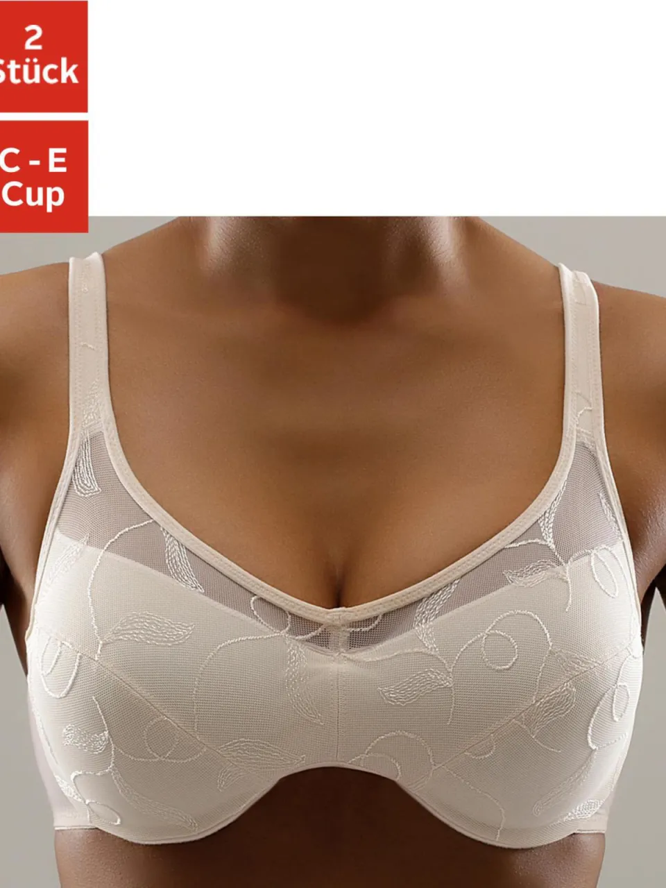 minimizer-beha Petite Fleur set van 2 poeder en zwart poudre+zwart