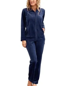 Damella Velour Plain Suit Bruin,Zwart,Blauw,Groen,Rood