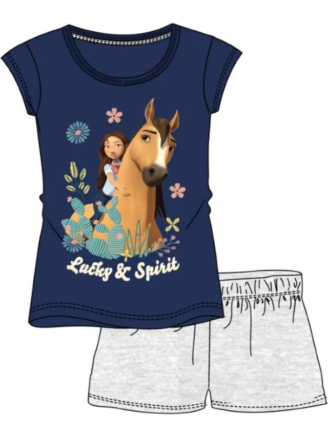 DreamWorks Animation Spirit pyjama - korte mouw - maat 116 cm / 6 jaar blauw