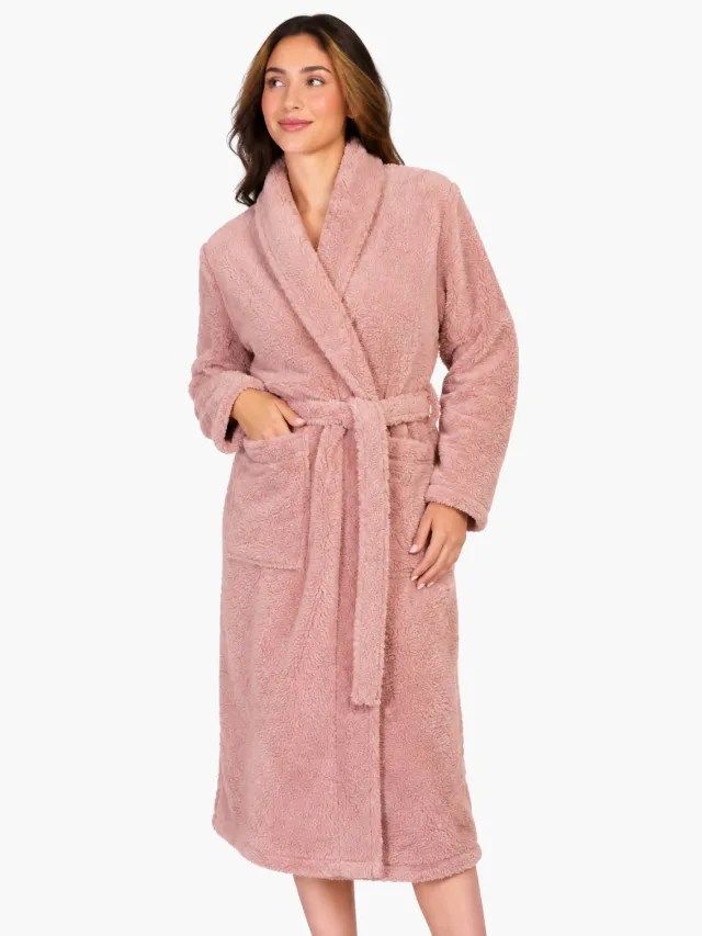 Ten Cate fleece badjas - oudroze
