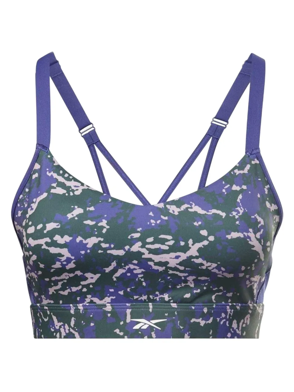 Reebok Sportbeha voor dames met 'Lux Camouflage'-motief, medium ondersteuning (Bosgroen) groen, foto 2