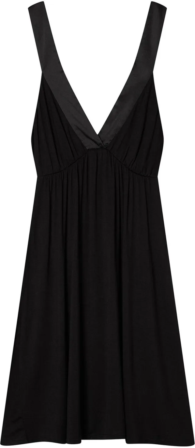 ESOTIQ Onyx - Nachthemd - Viscose - Satijnafwerking - Zwart