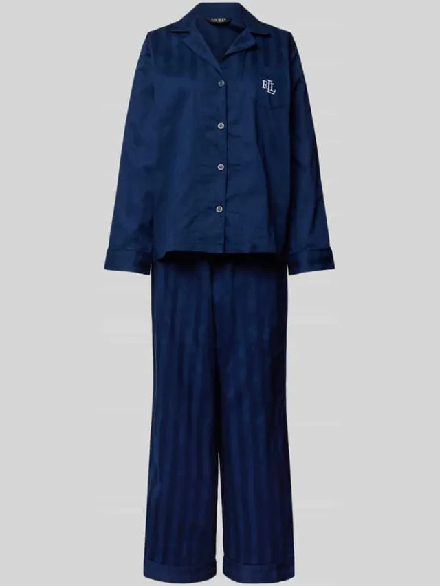 Lauren Ralph Lauren Pyjama met logostitching Donkerblauw