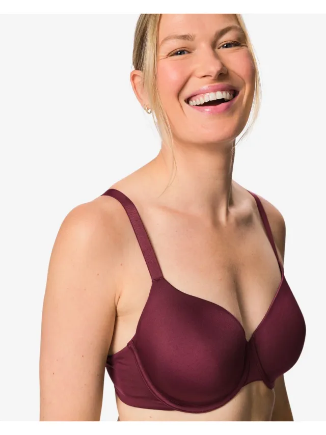 HEMA Voorgevormde bh met beugel donkerrood (donkerrood)