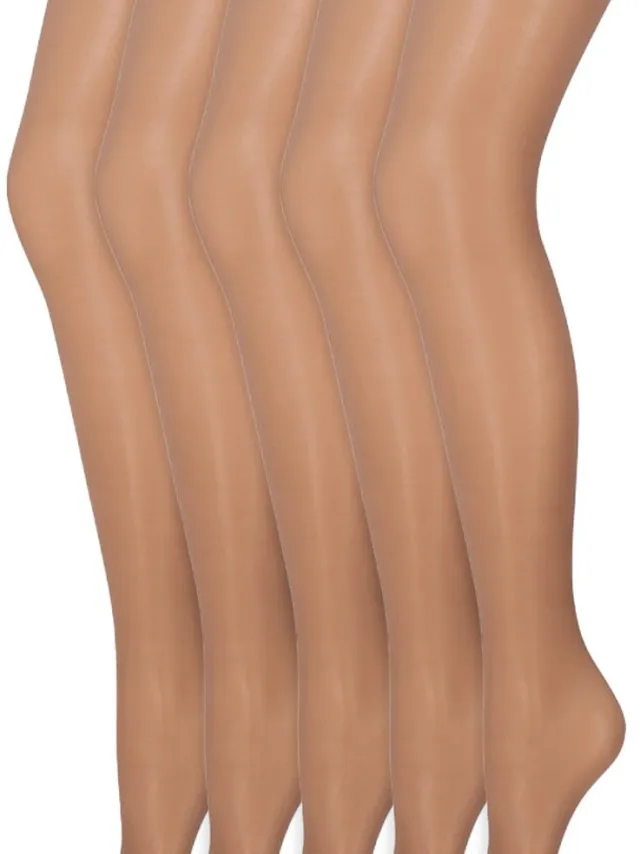 Marianne Zijdeglans Panty | Transparant Van Teen Tot Taille | 15 Denier | Merk: Marianne | Maat: S T/M Xxxl | Kleur: Bronze | 5 Paar Beige