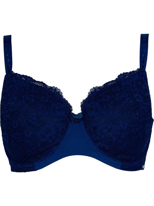 After Eden D-cup & up Padded hidden wire bra in recycled fabric Dames Beha - Dark Blue Donkerblauw