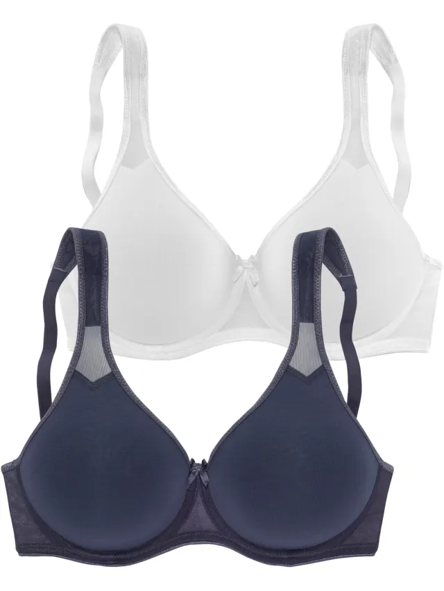 T-shirtbeha met beugel marine en wit, foto 2