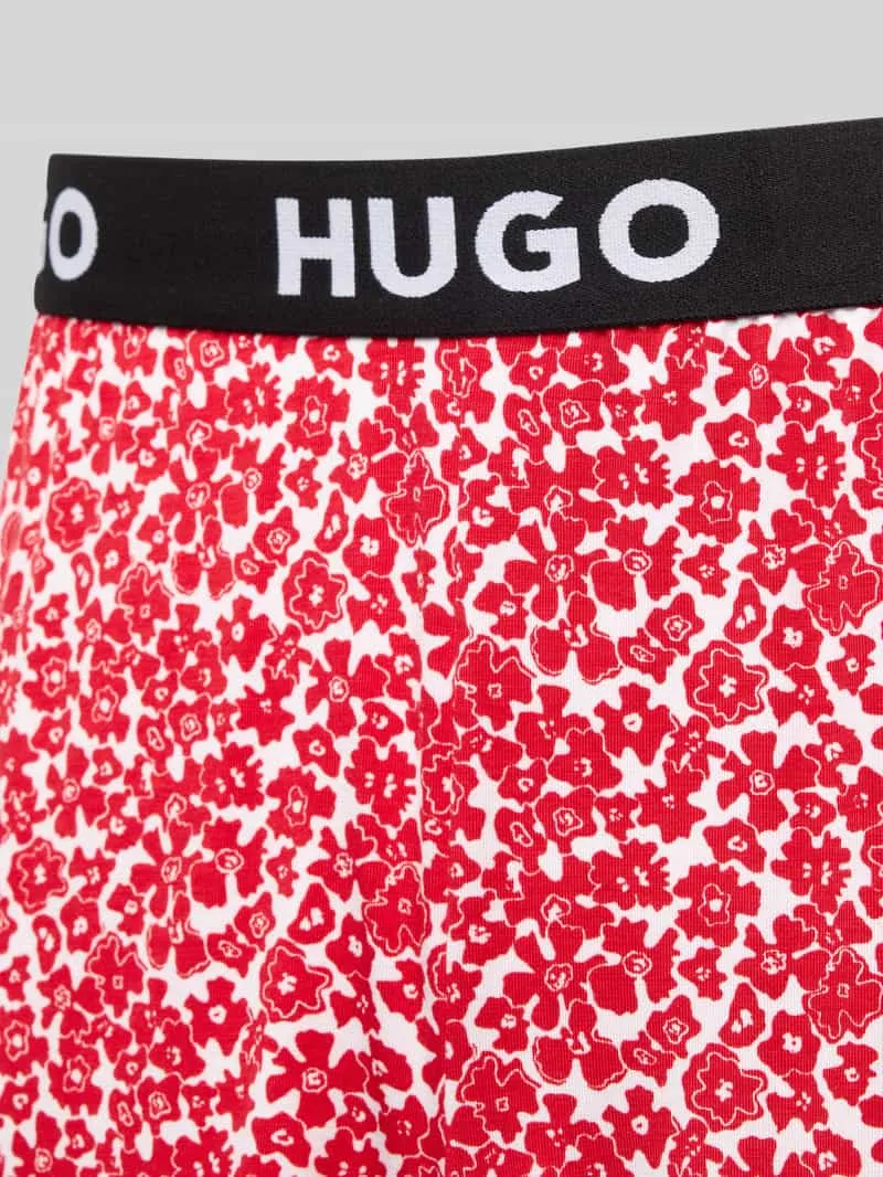 Hugo Regular fit korte pyjamabroek met elastische band met label rood, foto 3