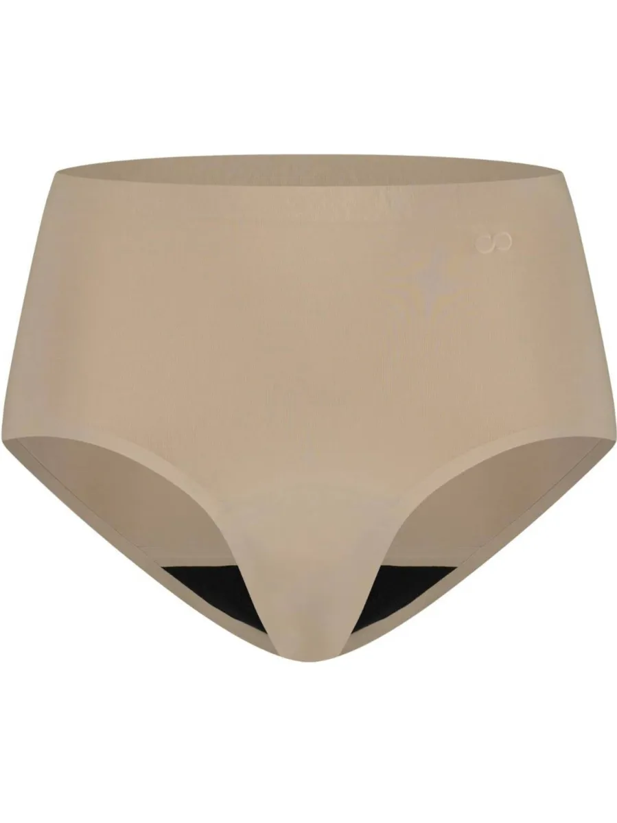 Moodies Undies sterk absorberende seamless high waist menstruatieslip beige, foto 2
