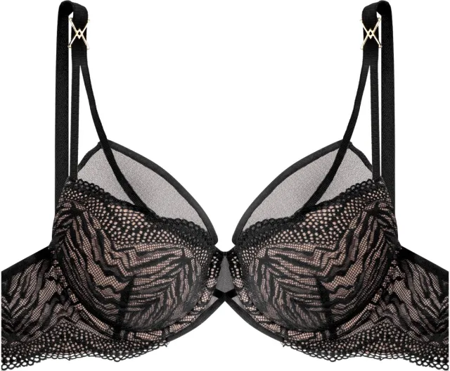ESOTIQ Ivette - Push-upbeha - 70E - Kant - Achtersluiting Zwart