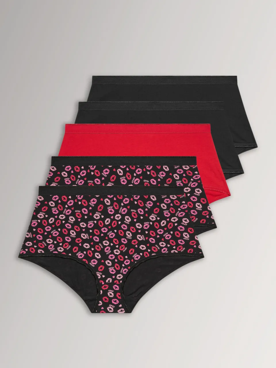 Yours 5 Pack Rode Maxislips Met Zoenprint-64 rood, foto 5