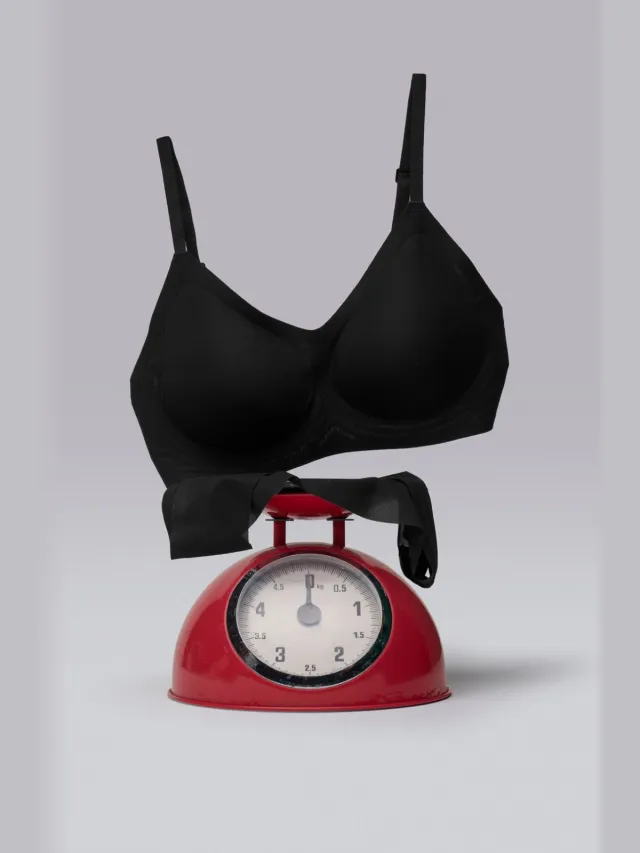 Penti Geribbelde gebreide bralette zwart, foto 2