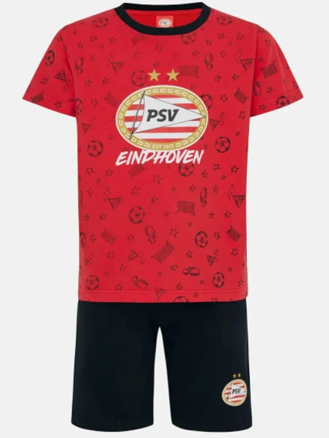 PSV Shortama - PSV Slaapkamer - PSV pyjama Rood Zwart