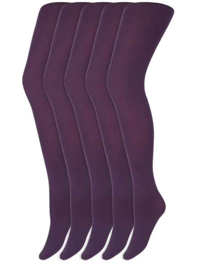 Marianne Gekleurde panty’s | Micro | 60 Denier | Merk: Marianne | Maat: S t/m XXL | Kleur: Donker paars | 5 Paar
