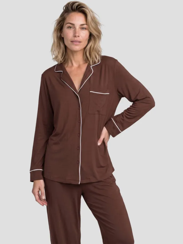 Dreamcovers pyjamaset donkerbruin, foto 2