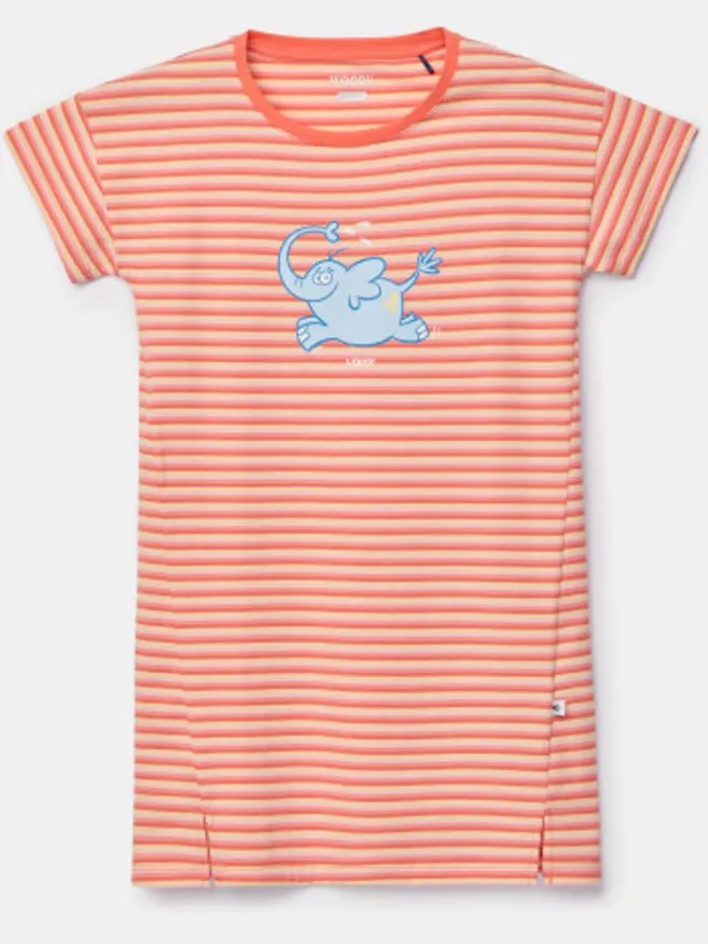 Woody slaapkleed dames - multicolor gestreept - olifant - 261-10-DZA-S/901