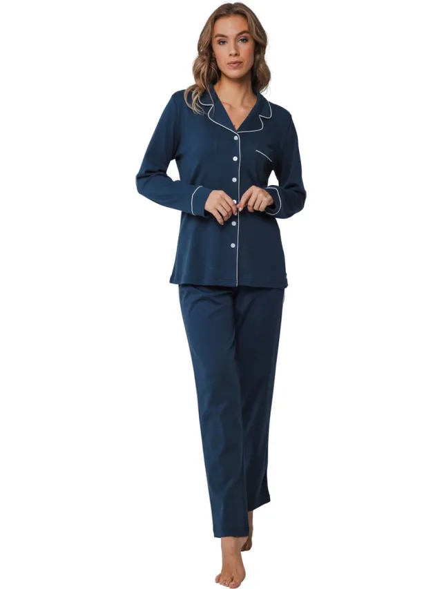Pastunette White Board – Pyjama – 25242-308-6 – Dark Blue – Donkerblauw