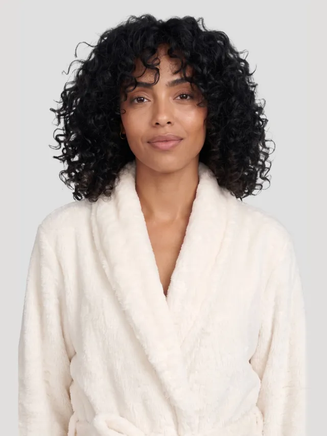Lingadore fleece badjas - ecru, foto 3