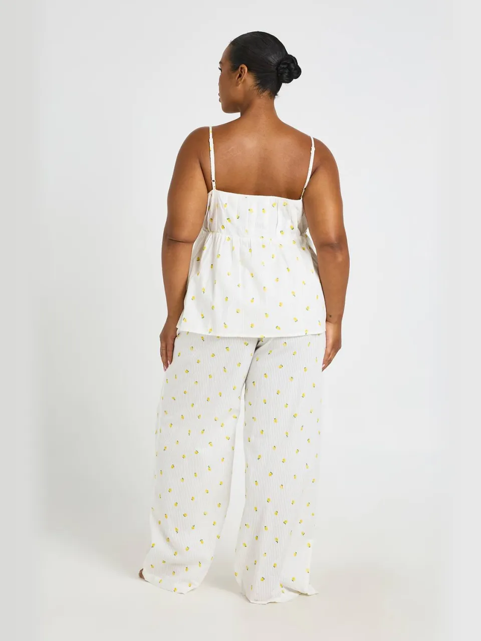 boohoo Dames Plus Wafel Citroen Pyjama Broek wit, foto 2