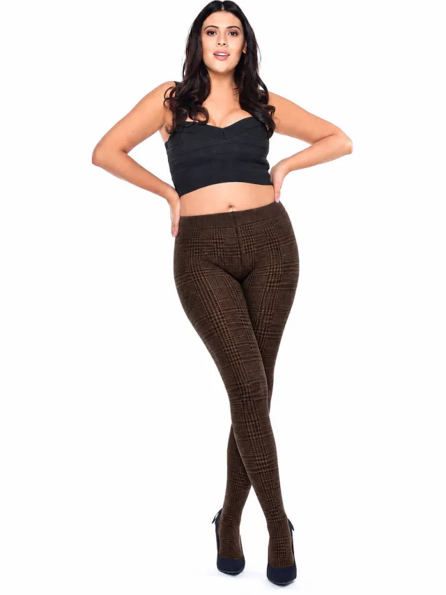 Pamela Mann Prince of Wales panty 50 denier donkerbruin