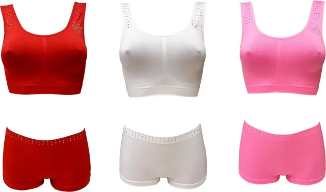 Sweet Angel ondergoedsetjes 3-pack boxer met topje one size assorti A