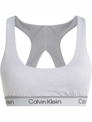 Calvin Klein Sport Ribbed Medium Impact sportbh grijs Zwart,Grijs