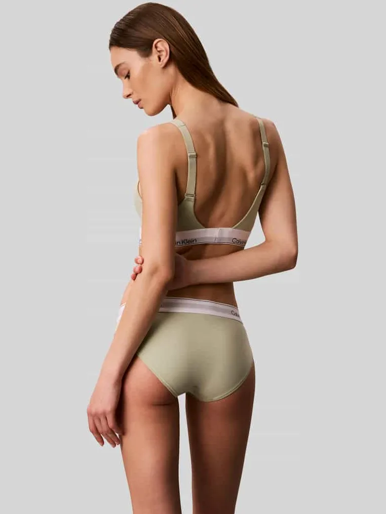 Calvin Klein Bralette van mix van katoen en modal lichtgroen, foto 3