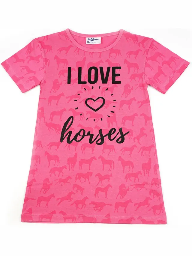 Fun2Wear Love horses azalea pink mt 140
