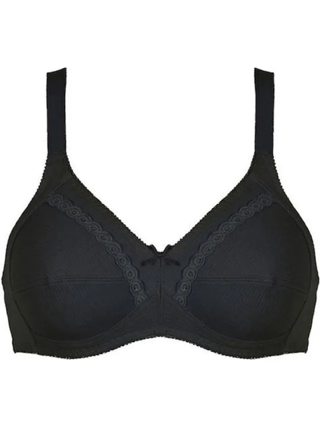 Naturana 100% katoenen soft BH zonder beugels maat 85C zwart