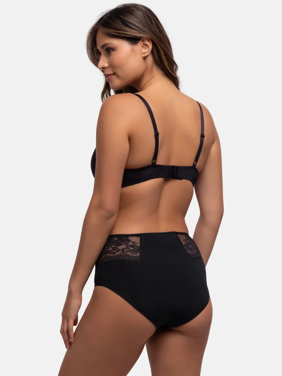Dorina sterk absorberende menstruatieslip Moon met kant (set van 2) zwart, foto 4