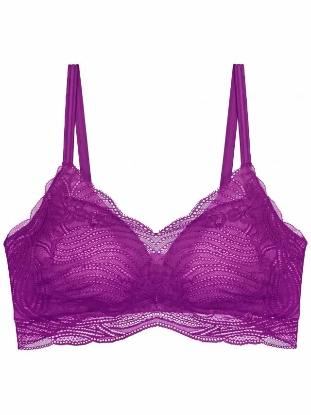 Triumph Lift Smart push up Bh zonder beugel - kanten Beugelloze bh met smalle bandjes - voorgevormd - S - Paars