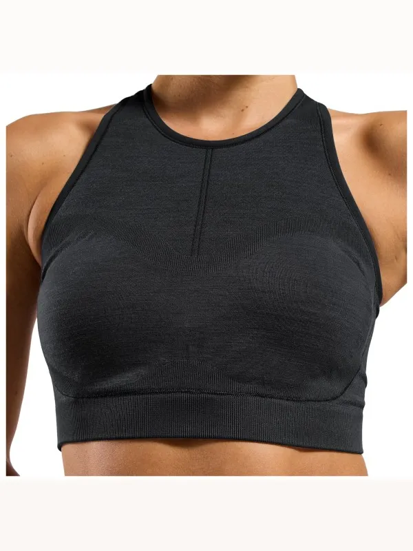 Odlo Seamless Performance Wool Medium sportbeha zwart