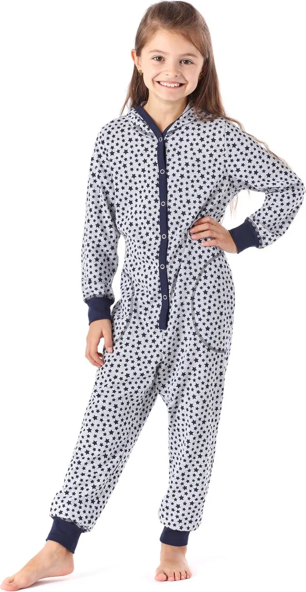 Merry Style Kinder Pyjama - ronde hals - lange mouwen - lange broek met zakken - Katoen - MS-MS10-223-PJ - Melange Sterne - 122-128