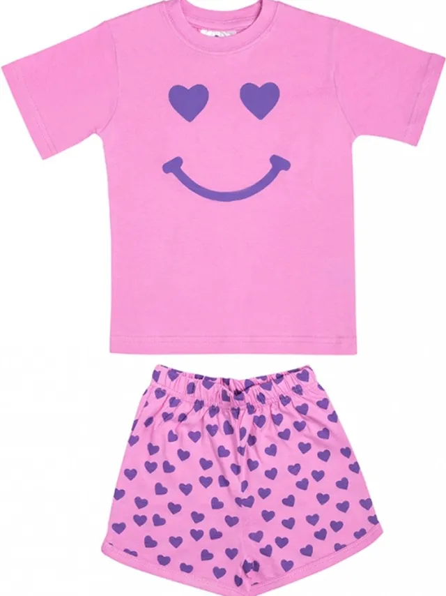 Fun2Wear Smiley Shortama - Fuchsia