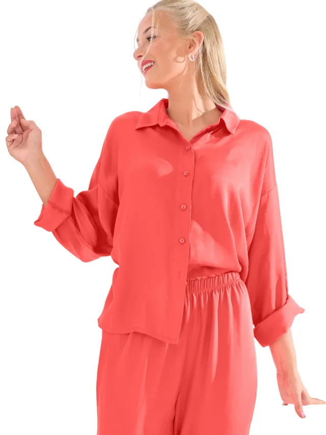 Lisca PARIS pyjamashirt oranje
