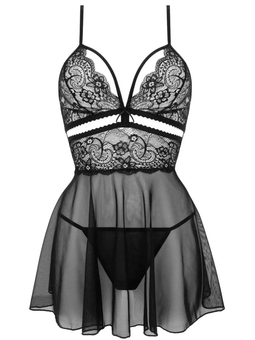 Christine le Duc babydoll Pandora zwart, foto 2