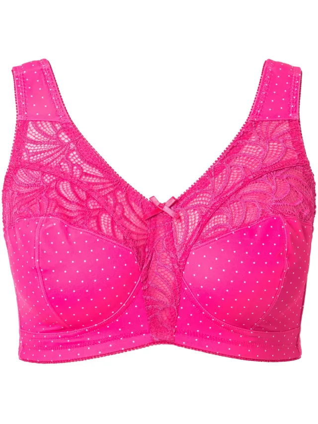 Ulla Popken Dames - Steunbeha kant zonder beugel - Roze
