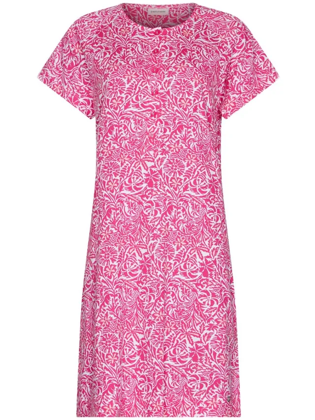 Pastunette Nachthemd - Paradise Pink - Organisch Katoen - Roze/Wit