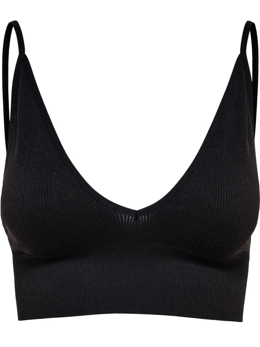 Only seamless bralette met ribstructuur zwart, foto 2