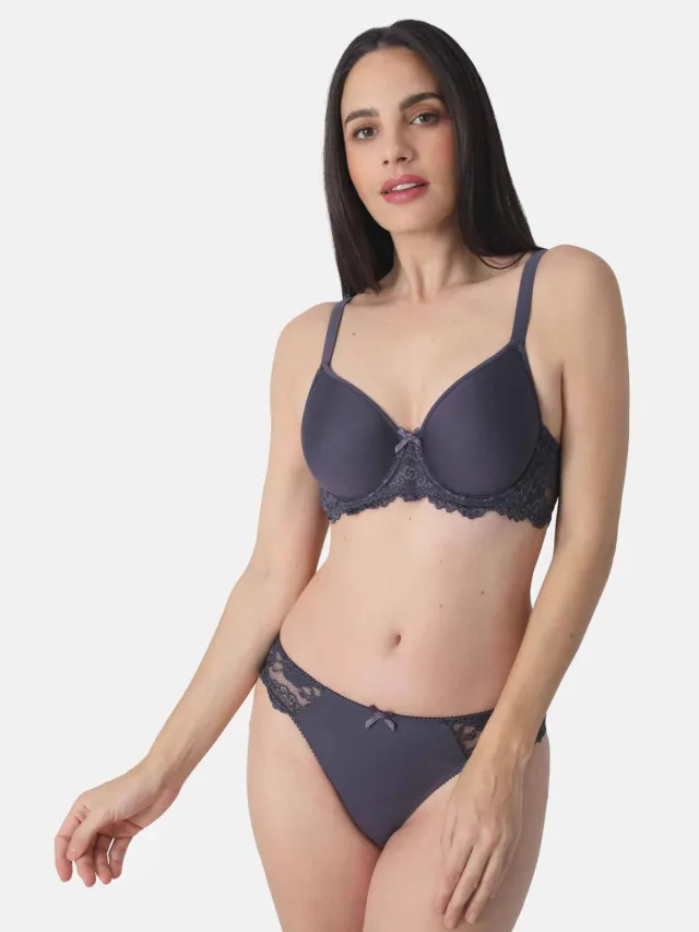 Sassa Mode Classic Lace voorgevormde beugel-bh donkergrijs