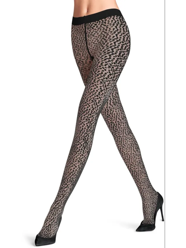 Falke Shell Fragments gedessineerd materiaal transparent 20 DEN panty dames zwart zwart 3009
